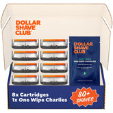 Dollar Shave Club pack ocho recambios 6 hojas beneficio afeitado apurado