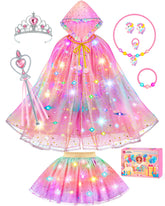DOLNOW capa unicornio frontal mostrando luces y brillo para noches mágicas