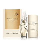 Donna Karan Cashmere Mist set frontal mostrando mini spray y desodorante, ideal para viajes