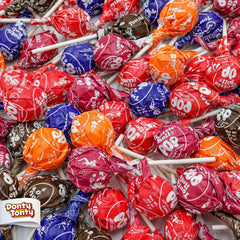 Donty-Tonty bolsa frontal visible con 48 piruletas, práctica para eventos