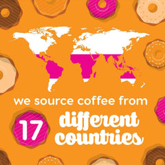 Donut Café coffee pouring into cup illustrating fresh brewed enjoyment benefit