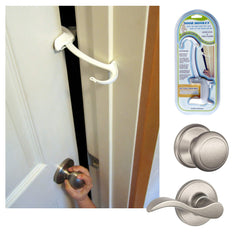 Door Monkey vista frontal del dispositivo y empaquetado, fácil de instalar