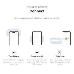 dot. Band en uso al tocar un teléfono para compartir dot.Profile al instante