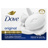 Dove barra frontal empaque mostrando pack y beneficio hidratación