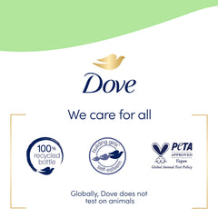 Dove detalle de botella 100% reciclada buen impacto ambiental