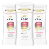 Dove Even Tone frente del empaque mostrando el stick y beneficio de protección duradera