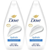 Dove envase frontal mostrando diseño y beneficios hidratantes