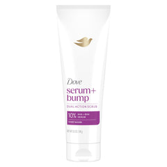 Dove envase frontal del exfoliante KP Bump Eraser mostrando tamaño y beneficio