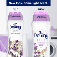 Downy primer plano de perlas, textura visible que facilita dosificación