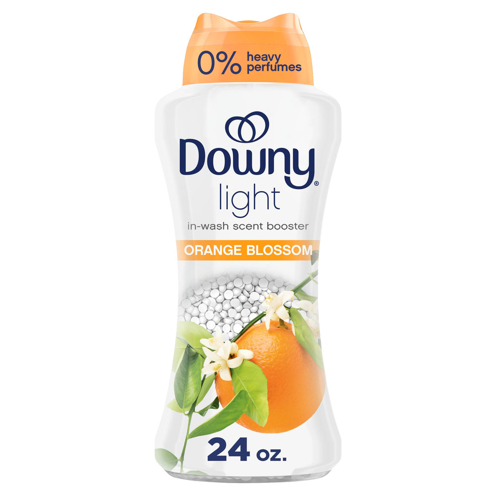 Downy perlas frente del empaque mostrando el aroma Orange Blossom y frescura ligera