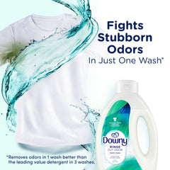 Downy Rinse vertido en dispensador para uso fácil y rápido