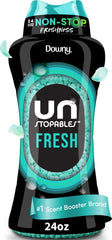 Downy Unstopables envase frontal mostrando etiqueta y beneficio aroma duradero