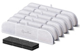 DownyPaws paquete de 6 filtros frontales mostrando caja y contenido, higiene rápida