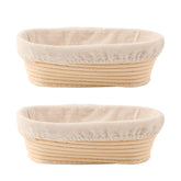 DOYOLLA front view of two oval proofing baskets showing size and design benefit