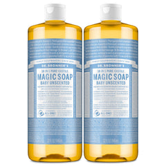 Dr. Bronner's envase frontal 32 oz sin fragancia, presentación clara y concentrada