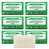 Dr. Bronner's vista frontal de la barra mostrando limpieza y simplicidad
