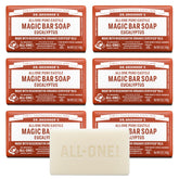 Dr. Bronner's barra frente mostrando etiqueta y beneficio limpieza vegetal