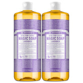 Dr. Bronner's botella frontal mostrando diseño y capacidad 32 oz, práctico y concentrado