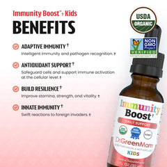 Dr. Green Mom detalle de etiqueta USDA Organic y lista de hierbas