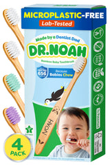 Dr. Noah vista frontal del pack de 4 cepillos, alternativa segura