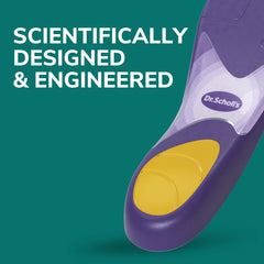 Dr. Scholl's perfil lateral que destaca el soporte de arco adaptable y comodidad
