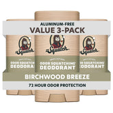 Dr. Squatch frente del empaque muestra aroma Birchwood Breeze y claridad del producto