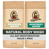 Dr. Squatch frontal pack 2 mostrando botellas y beneficios de limpieza