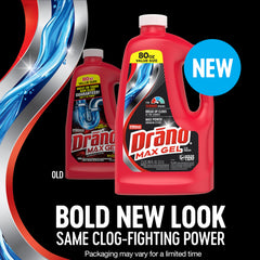 Cierre en la textura espesa del gel Drano que facilita adherencia al tapón