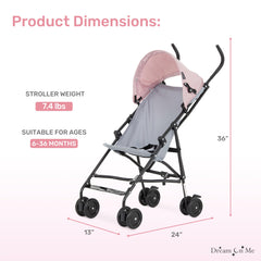 Dream On Me Aero plegado con una mano fácil de almacenar y transportar