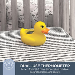 Dreambaby pato flotando en bañera para juego seguro y medición