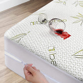 DreamField Linen vista frontal del protector empaquetado, protección completa