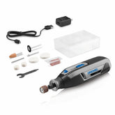 Dremel Lite frontal con kit completo mostrando accesorios y beneficio de inicio rápido