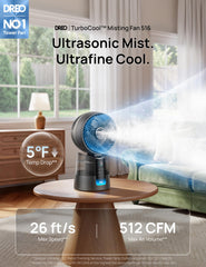 DREO TurboCool detalle del nebulizador ultrasónico que enfría rápidamente