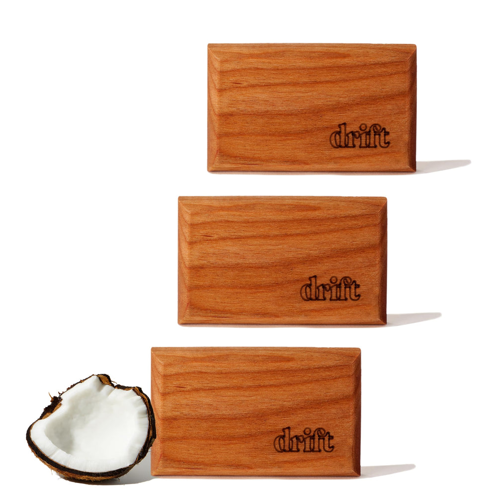 drift empaque frontal del refill Cabana mostrando tres bloques, presenta durabilidad