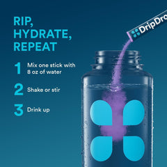DripDrop sobre individual sabor uva listo para mezclar