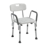 Drive Medical vista frontal de la silla de ducha, estabilidad mejorada