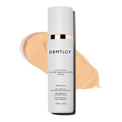 DRMTLGY envase frontal mostrando protector con color y beneficio de cobertura ligera