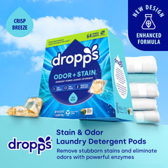dropps cápsula detalle de textura soluble en agua para limpieza concentrada