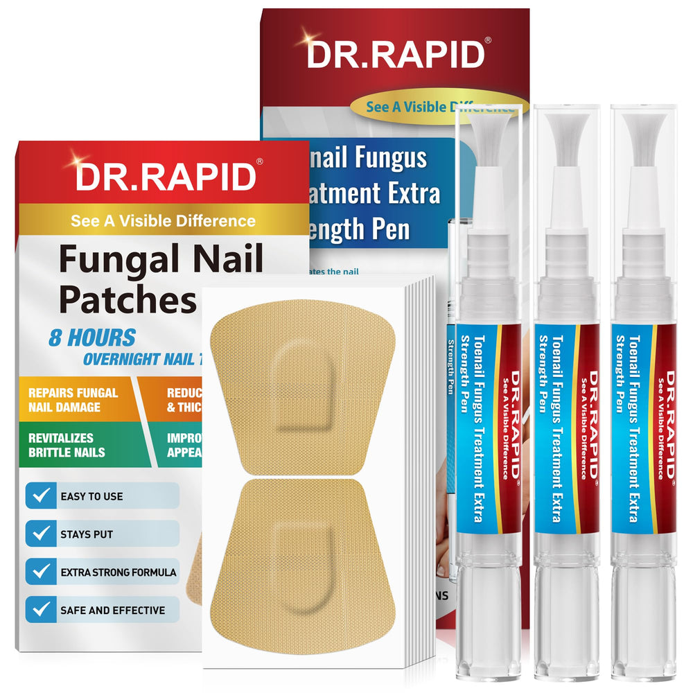 DR.RAPID frente del empaque del kit que muestra pen y parches para tratamiento eficaz
