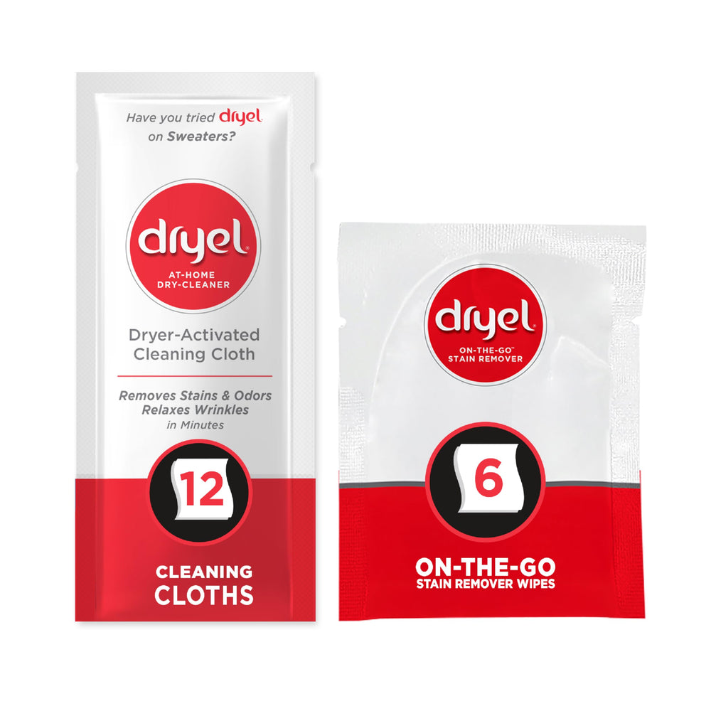 dryel frente del empaque mostrando kit y beneficios para prendas delicadas