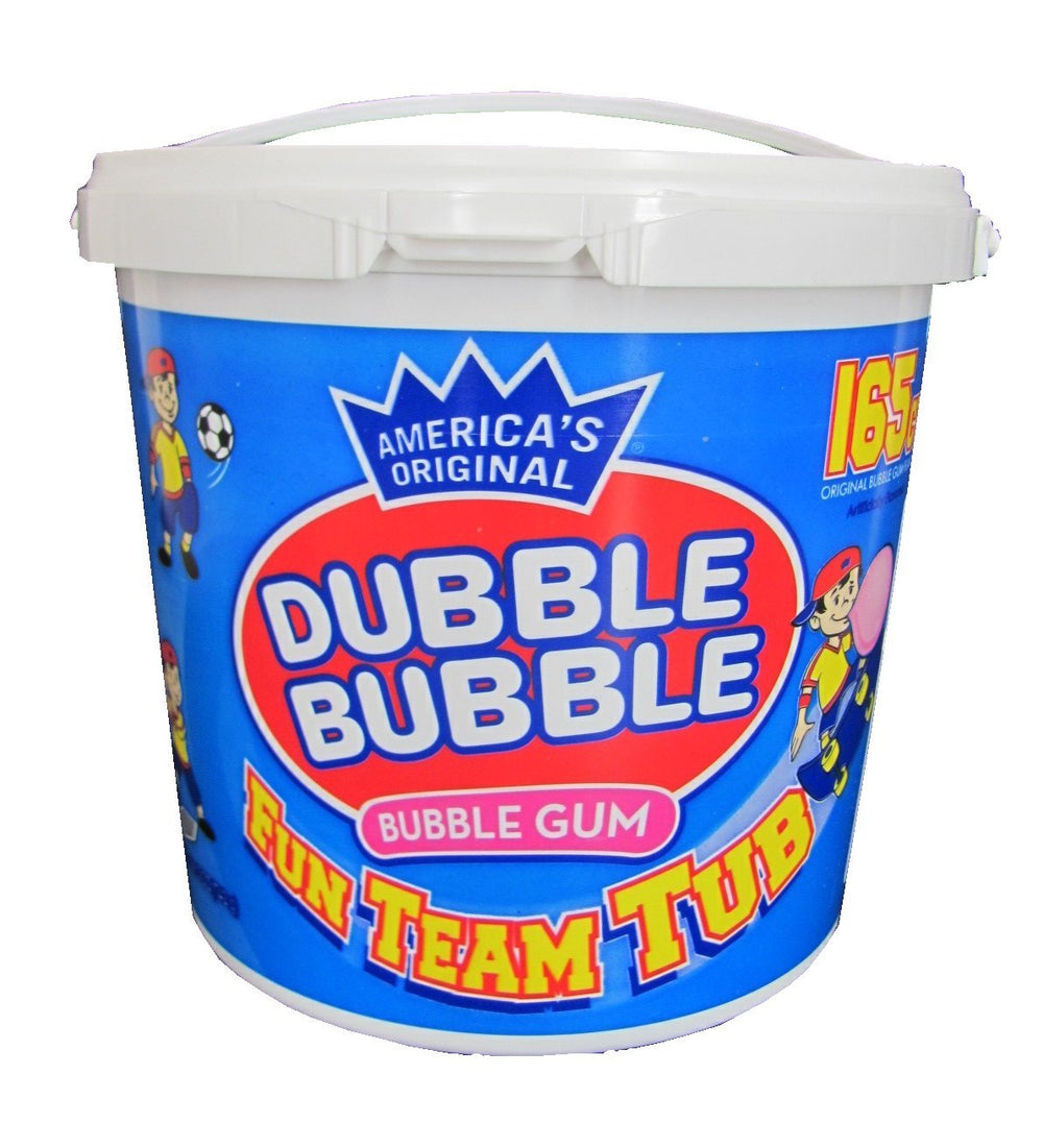 Dubble Bubble tarro frontal con 165 chicles, presentación conveniente