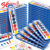 Duchong frontal de la caja de acuarelas mostrando 8 colores y pincel, ideal para distribuir