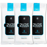DUDE Wipes front packaging showing 24-count pack for easy travel freshness