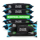 DUDE Wipes pack frontal mostrando 288 unidades y beneficio de cobertura extra