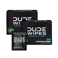 DUDE Wipes paquete frontal mostrando diseño y conveniencia