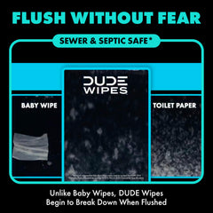 DUDE Wipes comparación de tamaño extra grande para mejor cobertura