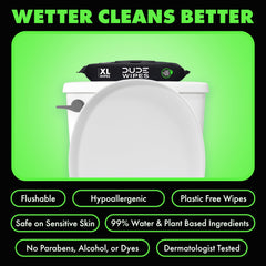 DUDE Wipes toallita extra grande extendida para mayor cobertura