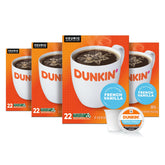 Dunkin' paquete frontal mostrando 88 cápsulas y conveniencia
