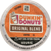 Dunkin' frontal del paquete de 96 cápsulas mostrando cantidad y marca, conveniencia inmediata