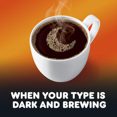 Dunkin' taza de café Midnight servido con crema aroma intenso